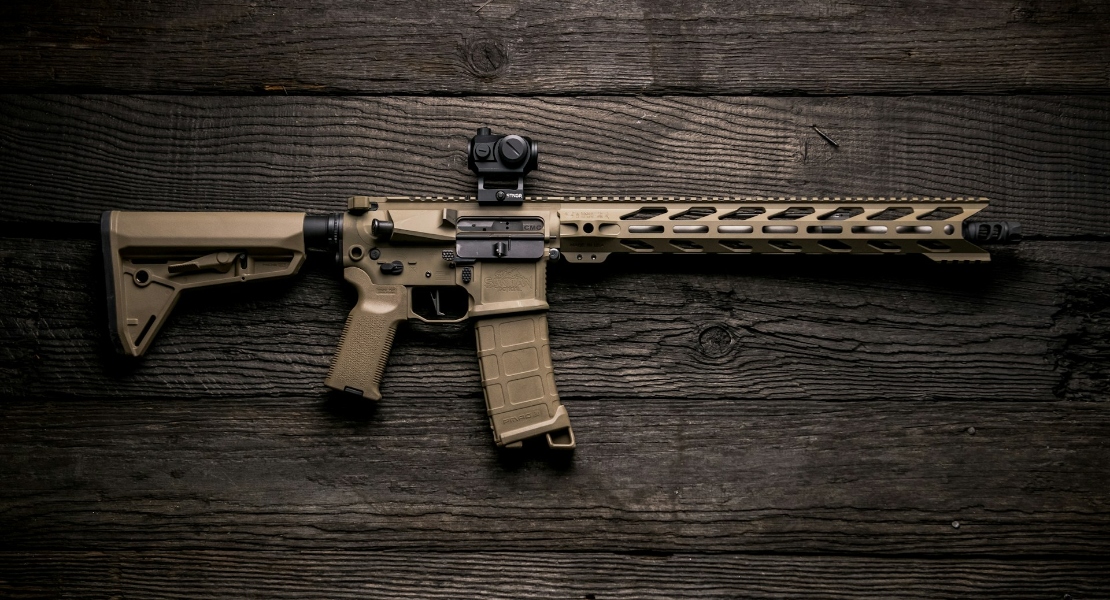 Gun on a wooden surface