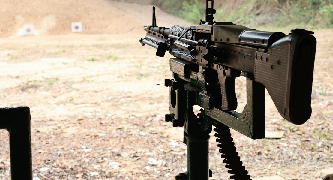 Gun at a shooting range
