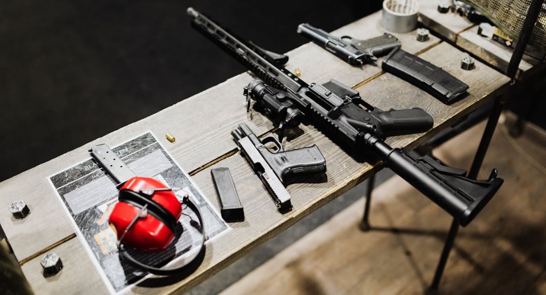 weapons on the table