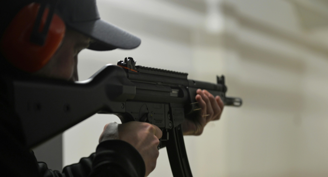 A man holding a gun.