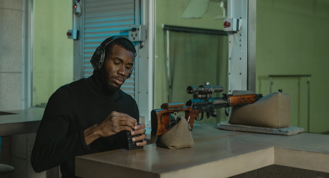 post-range firearm inspection at table