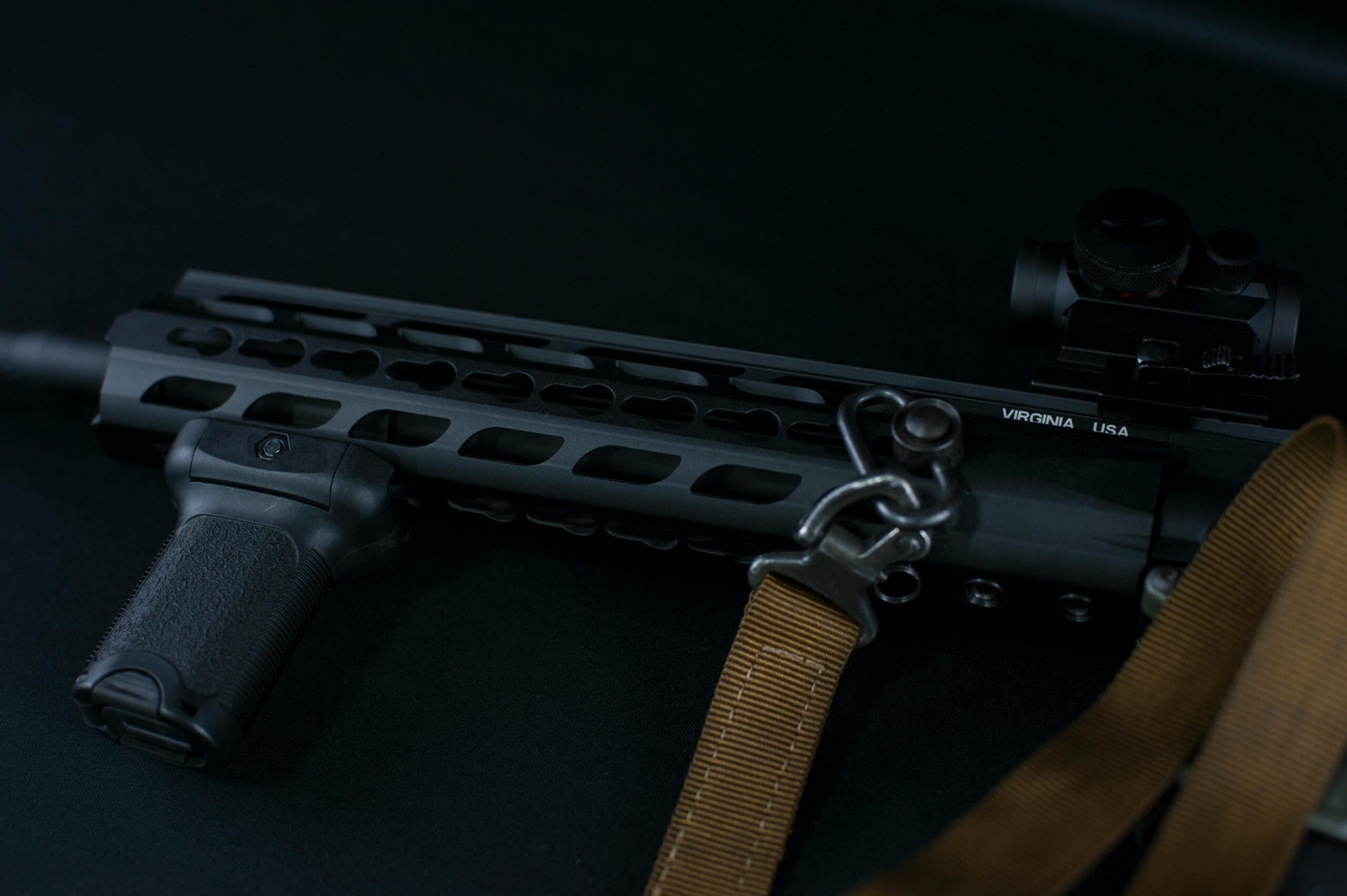 A close-up of the AR9 rifle.