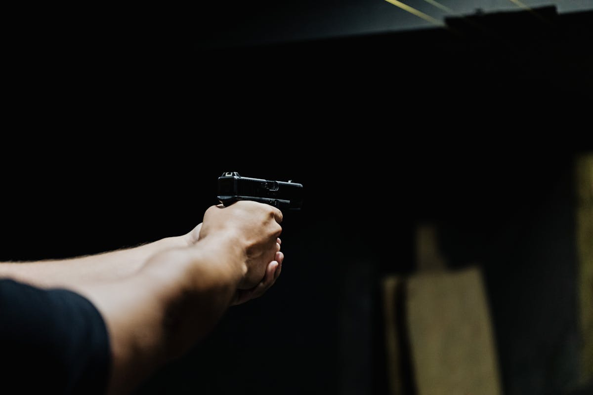 A man holding a gun.