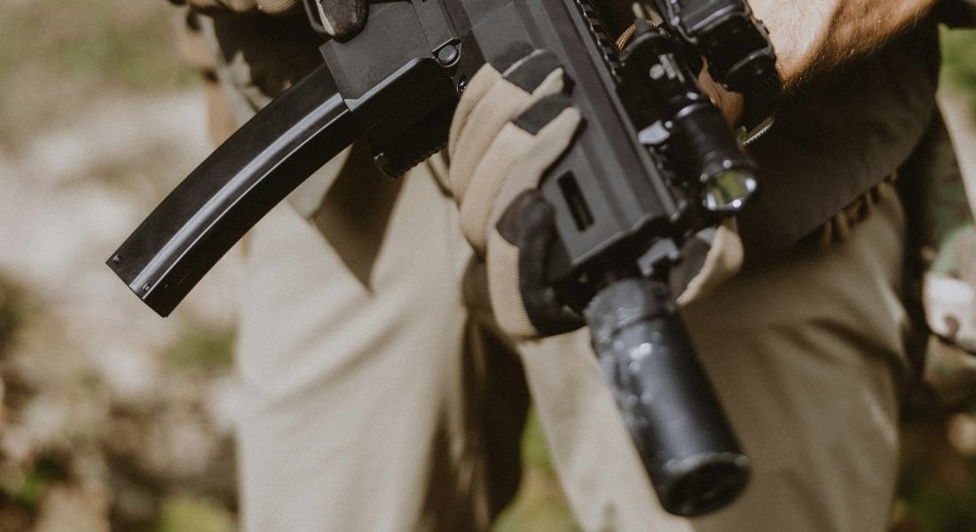 a solder holding a gun after inspecting light primer strikes MP5 super safety