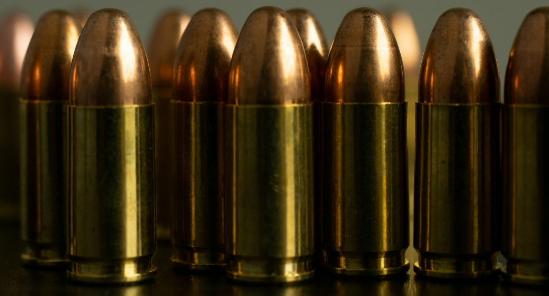 Close-up macro shot of a bullet.
