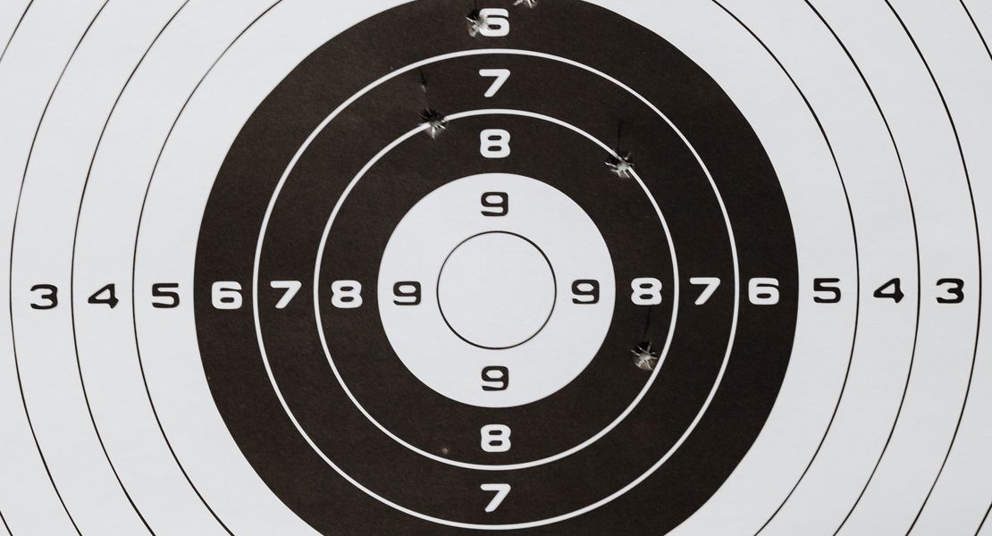 Paper shooting target used to check whether the MP5 locking piece is working correctly