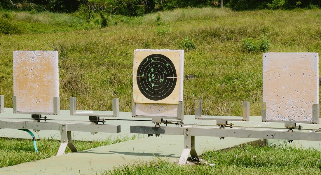 Shooting target used after learning how does AK super safety work during range use