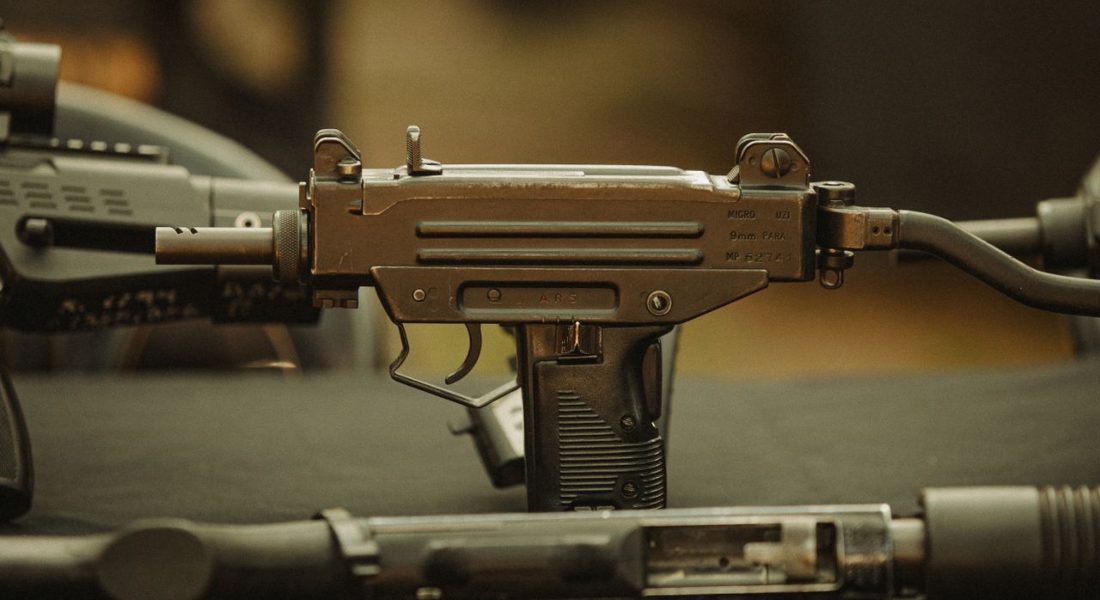 a close-up of gun stripped of its parts