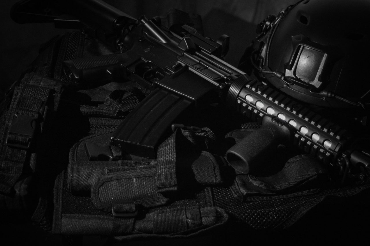 a black firearm setup